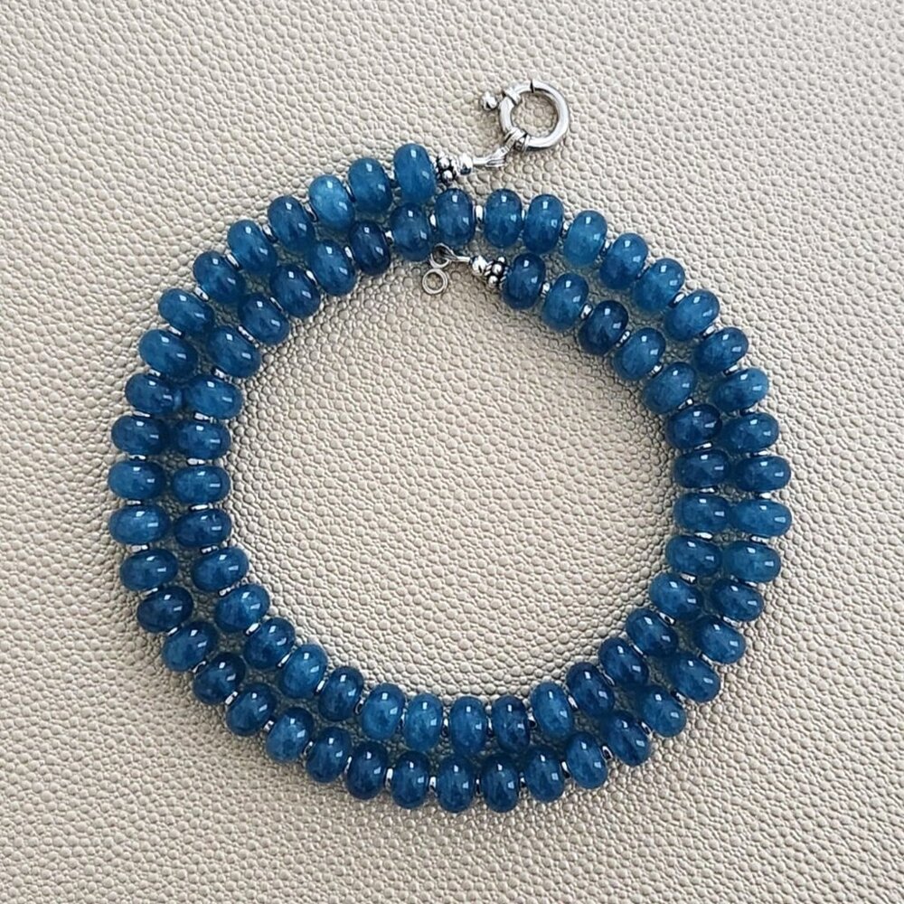 DARK BLUE JADE NECKLACE--20"